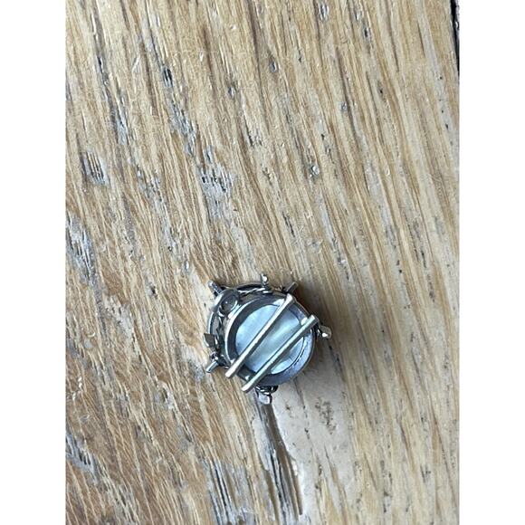 925 Sterling Silver Vintage Real Mother-of-Pearl Drum Charm Pendant Double Sided - Picture 9 of 11